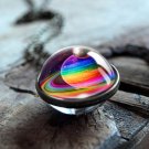 2019  Galaxy Double Sided Handmade Pendant Necklace Universe Planet Jewelry