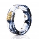 2019 Cool Black Gradient Color Women Girls Fashion Resin Ring with Gold Foil Inside
