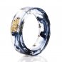 2019 Cool Black Gradient Color Women Girls Fashion Resin Ring with Gold Foil Inside