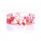2019 Handmade Jewelry Romantic Blue/Red Rose Flower Insided Crystal Resin Ring