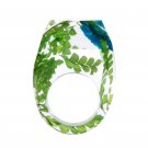 2019 Transparent Forest Handmade Dried Flower Geometric Crystal Resin Ring
