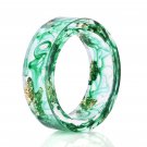 2019 Ocean Style Green Gradient Color Crystal Band Ring with Gold Foil Inside