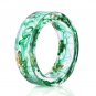 2019 Ocean Style Green Gradient Color Crystal Band Ring with Gold Foil Inside