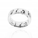 2019 Black Fox Pattern Transparent Crystal Finger Ring Handmade Resin Band Ring