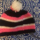 Pink black white hat