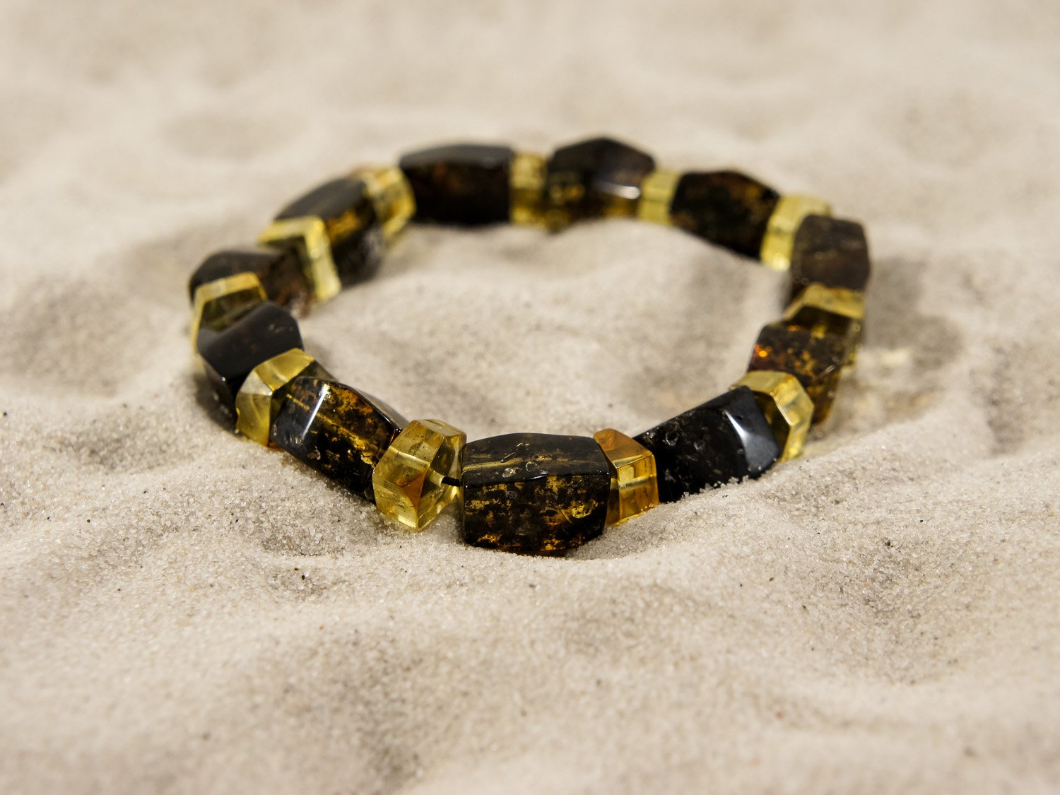 Freehand shaped amber bracelet