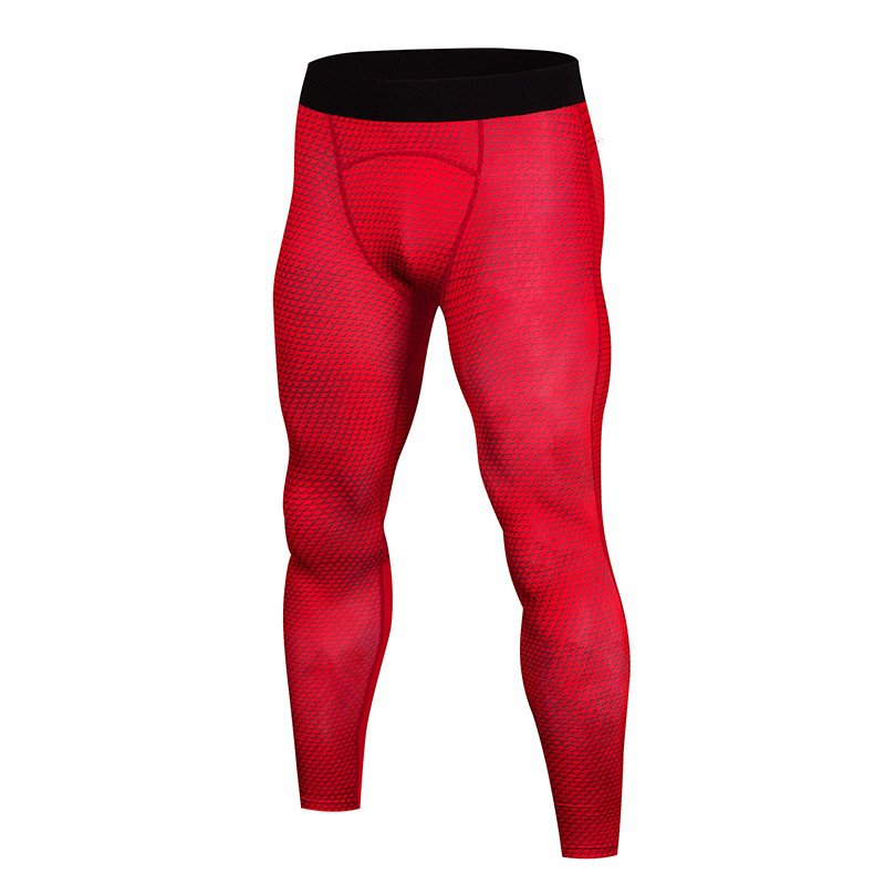 Men's Red compression pants leggings snake skin print