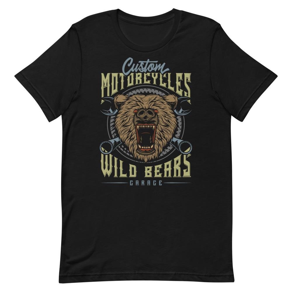 Custom Garage Motorcycles Wild Bear Vintage T Shirt