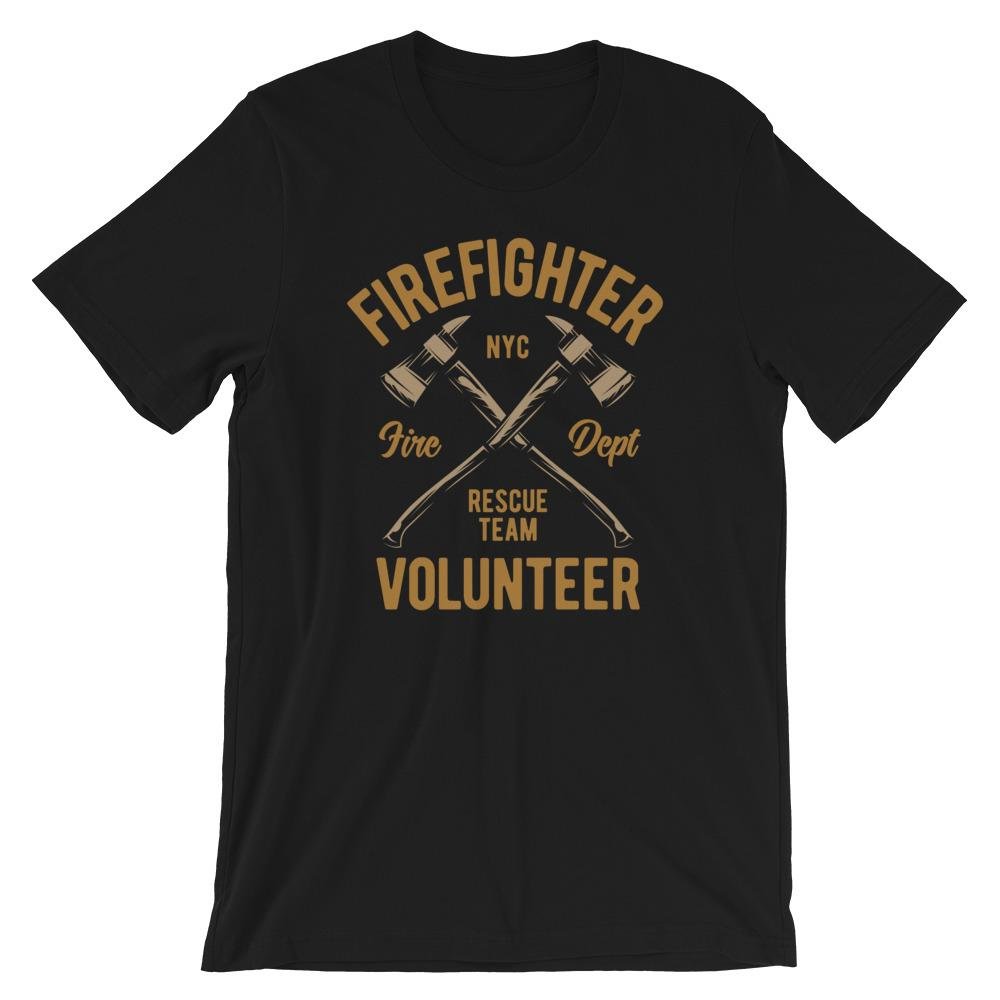 Firefighter Volunteer Fire Axe Cross Graphic Men's T-shirt