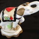 China Ceramic-Elephant 7" X 7" X 3" Vintage-Signed-Ceramic-Elephant-Figurine-Made-In-China