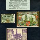 1920/1921 Notgeld 5 Ea Germany Money WW1 Germany Inflationary Notes Good/VG Condition..