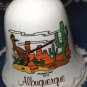6" Albuquerque Bell New Mexico Milk White Porcelain Bell No Chips No Cracks.