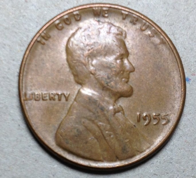 1955 P Lincoln Wheat Obverse Doubled Die Error ~ Key Date EF 40