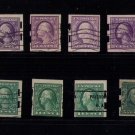1906/1918 Schermack Vending Single/Pair Sc 314 Sc 483-484 (Types I,II,III) Imperforate Stamps