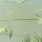 (1940s) Large Sweden Fabric Painting "Seagulls Over Sweden""Bird Litho" 100% Fabric Art Fiber Stich