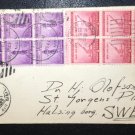 US (1941) Block of six Sc 900 and a Block of six Sc 901 to Sweden from Long Beach,Calif.