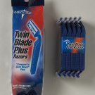Medline Twin Blade Facial Razors with Lube Strip, Blue (Box of 50) - BRN1323Z