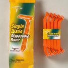Medline Single Blade Facial Razors, Orange, 10 Count (Pack of 50)- BRN1332