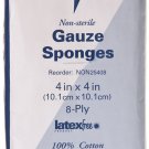 Medline Woven Non-Sterile Gauze Sponges, 4" x 4", 8 Ply, Pack of 200 - NON25408H