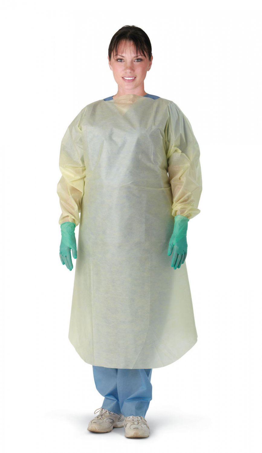 Medline Over-Head Isolation Gown, Yellow, Regular/Large (Case of 100 ...