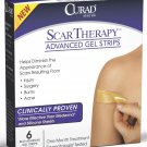 Curad Advanced Gel Scar Therapy Strips - 1"x3" - 6 count (Case of 24 Boxes)