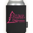Koozie Less Traveled By- Black w/ Pink