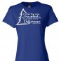 Shirt Less traveled- Ladies L- Blue w/ White
