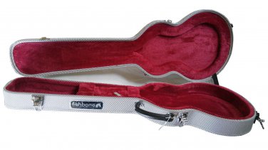 fishbone White Dot Tweed fits Gibson 335 etc. Electric Guitar Hardshell Case RED
