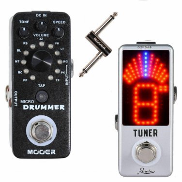 Mooer Micro Drummer Digital Drum Machine +Tuner +PCZ Micro Guitar Effect Pedal