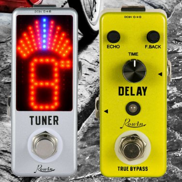 Rowin LEF-314 Delay Analog Vintage Echo + Tuner Guitar Effect Pedal True Bypass