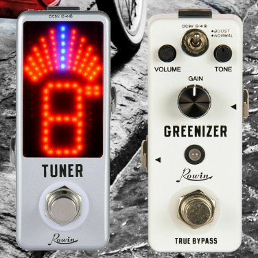Rowin LEF-323 Greenizer Overdrive Screamer + Tuner Guitar Effect Pedal FX New