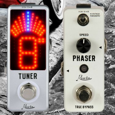 Rowin LEF-313 Analog Phaser + Tuner Guitar Effect Pedal Deal True Bypass New