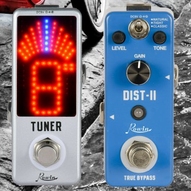 Rowin LEF-301-B Distortion II + Tuner Guitar Effect Pedal Deal True Bypass New