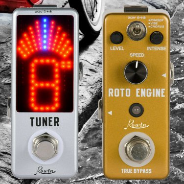 Rowin LEF-3801 Roto Engine Guitar Rotary Speaker Simulator + Tuner Pedal New