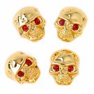 Golden Skull Head Knobs 4Pcs Volume Tone Control Red Eye Guitar Parts Replace/mt