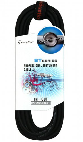 Acoustics SCPL-10F-BLK 10 Foot High-End Noise Free Guitar Cable - 1/4" to 1/4"