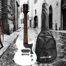 fishbone SG Jr. White 32.5" 3/4 Size Electric Guitar+Gig Bag,Cable,Strap Travel