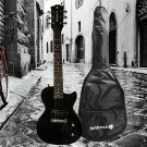fishbone LP Jr. Black 32.5" 3/4 Size Electric Guitar+Gig Bag,Cable,Strap Travel