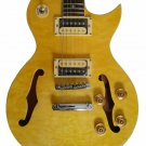 Fishbone Blues Man F35-LP-FH Spalted Maple Yellow Burst F Holes Semi Hollow-body