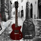 fishbone LP Jr. Red 32.5" 3/4 Size Electric Guitar+Gig Bag,Cable,Strap Travel