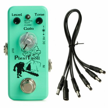 Movall MP-302 Plexi troll Distortion Mini Pedal + 5 Way PDC Power Quality Cable