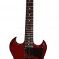 fishbone SG Jr. Cherry Red 32.5" 3/4 Size Electric Guitar+Gig Bag,Cable, Travel