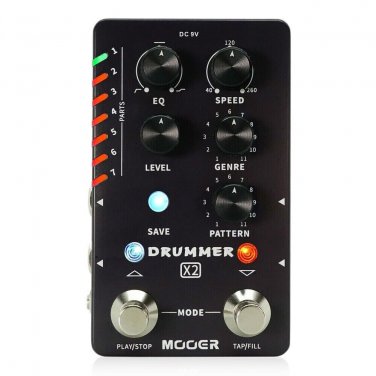 Mooer Drummer X2 Series Drum Machine Effects Pedal + Power Supply