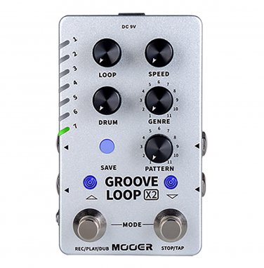Mooer Groove Loop X2 Looper  Drum Machine Guitar Effector + Power Supply