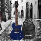 fishbone LP Jr. Blue 32.5" 3/4 Size Electric Guitar+Gig Bag,Cable,Strap Travel