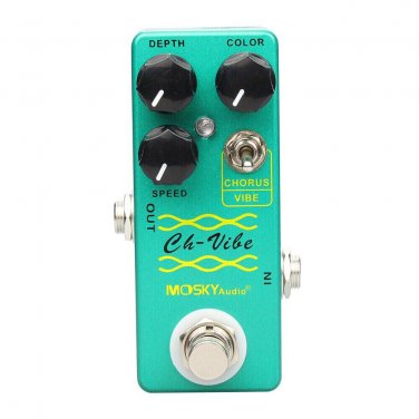 Mosky CH Vibe Chorus Vibe Vibrato Guitar FX Pedal Depth Color Speed Knob +Power