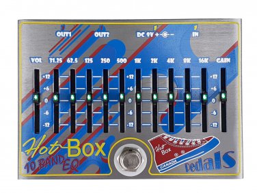 Hot Box Pedals HB-10 EQ 10 Band EQ Guitar Effect Pedal Volume/Gain LED Sliders