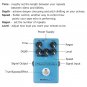 Mosky Magnetic Delay Guitar Effect Pedal Time Depth Flutter Rate Regen Level