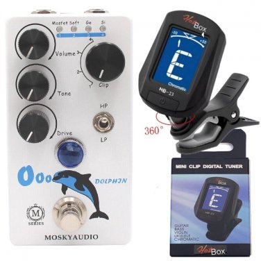 Mosky Dolphin Guitar Pedal OCD Circuit DIST/OVD HP/LP Toggle 3 Mode +CLIP TUNER