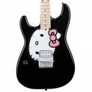 Fishbone black strat LEFTY 2024 Black Hello kitty + Gig bag, Strap,PInk Pick